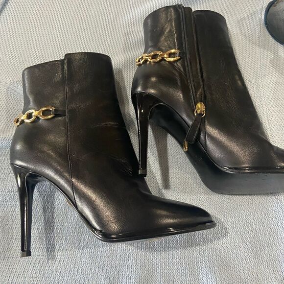 Diane VonFurstenberg ladies black leather boots size 7.5 - Picture 2 of 11